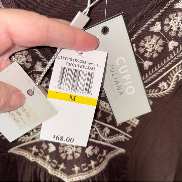 Cupio Brown Embellished Tunic with Bell Sleeves - Picture 5 of 7